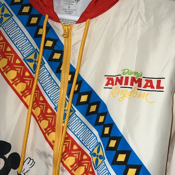 Disney World Animal Kingdom Adult Wind Breaker Rain Jacket Mickey Mouse Large - Picture 3 of 4